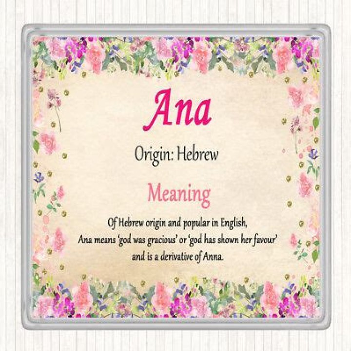 Ana Personalised Name Meaning Coaster The Card Zoo