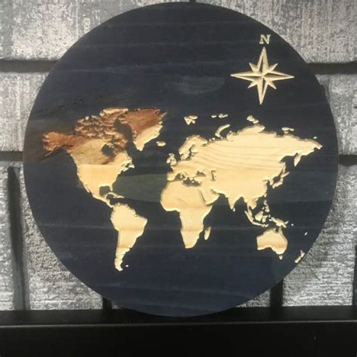 DIY Round World Map Sign