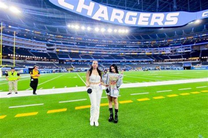 Ebie Wright and Her Mother at the LA Chargers vs Dallas Cowboy Game at SOFI Stadium in Inglewood