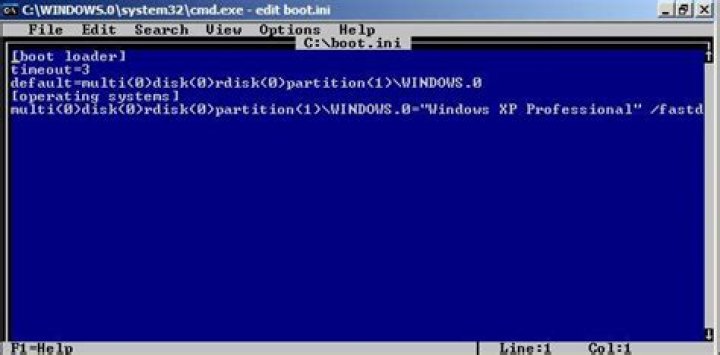 Restoring the boot.ini file