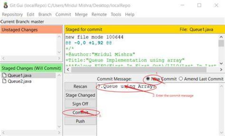 Working on Git for GUI